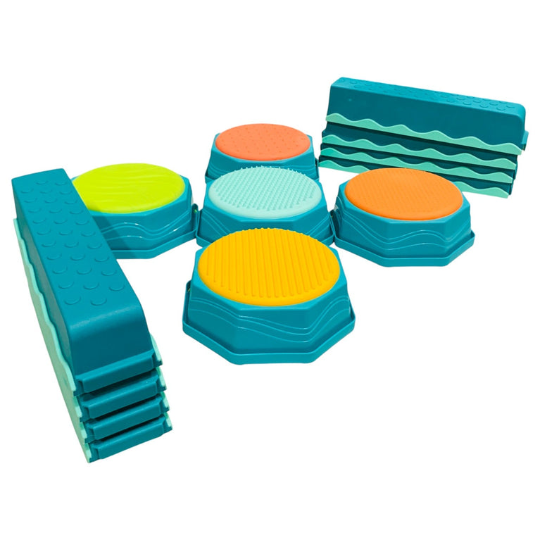 B-Toys-Beam-Interlocking-Balancing-5-Sensory-Pads-&-8-Beams-1-1