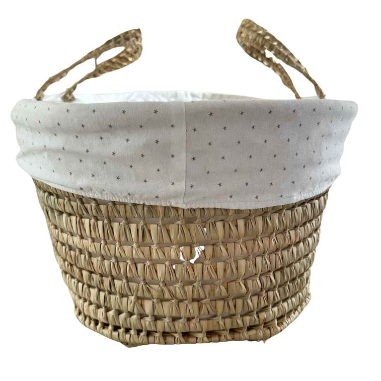 Mamas & Papas Moses Basket with Rocking Stand - Stars and Stripes (White)