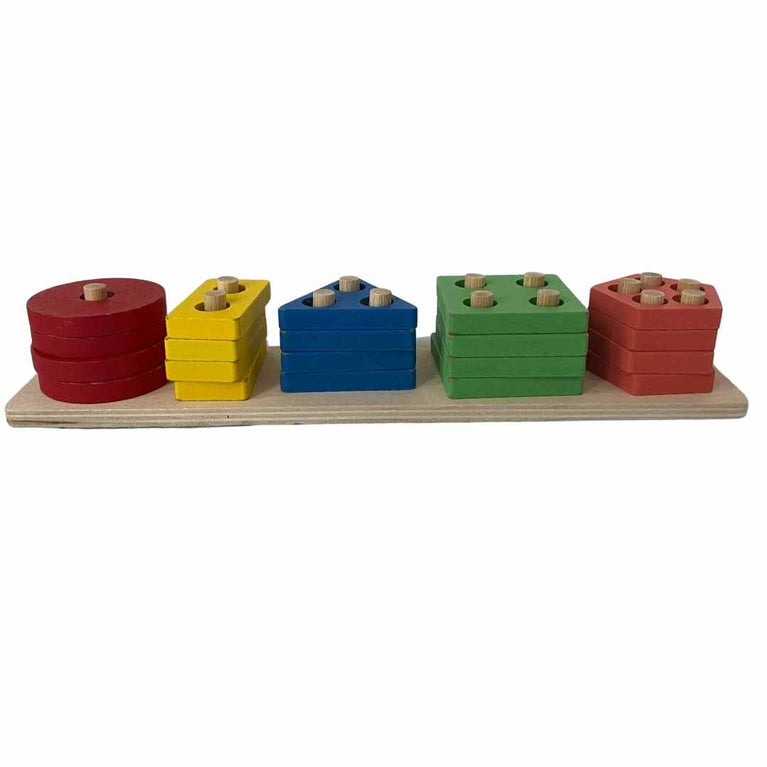 Wooden Sorting & Stacking Shape Educational Toy