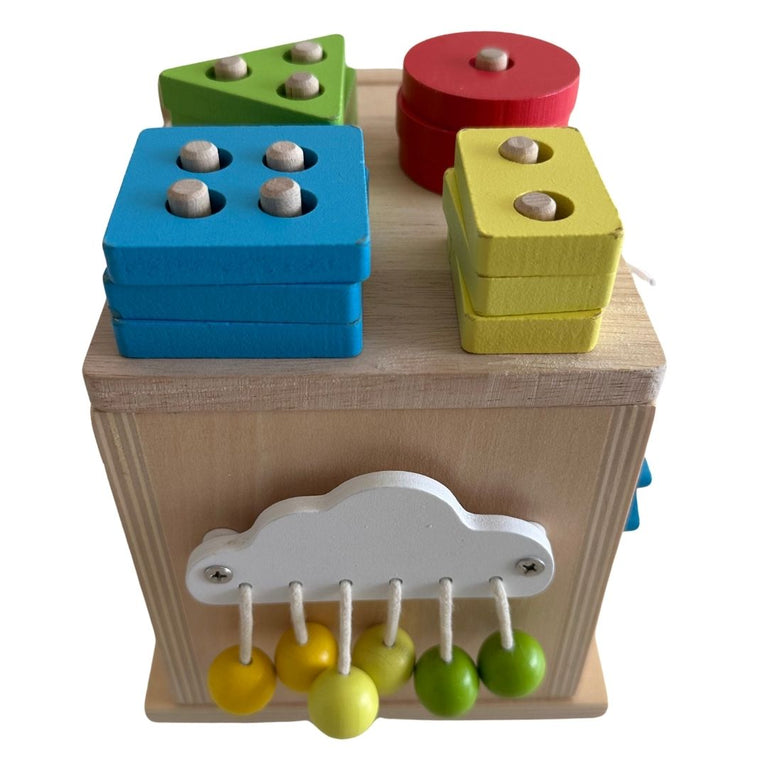 8-in-1 Wooden Play Kit Includes Object Permanent Box, Learning Activity Cube