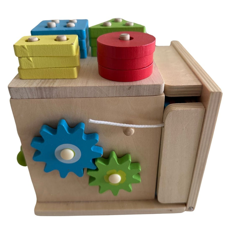 8-in-1 Wooden Play Kit Includes Object Permanent Box, Learning Activity Cube