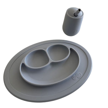 Ezpz Mini Mat, Mini Cup & Straw Training System - Pewter