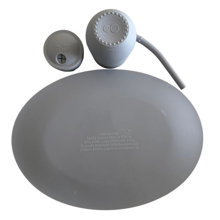 Ezpz Mini Mat, Mini Cup & Straw Training System - Pewter