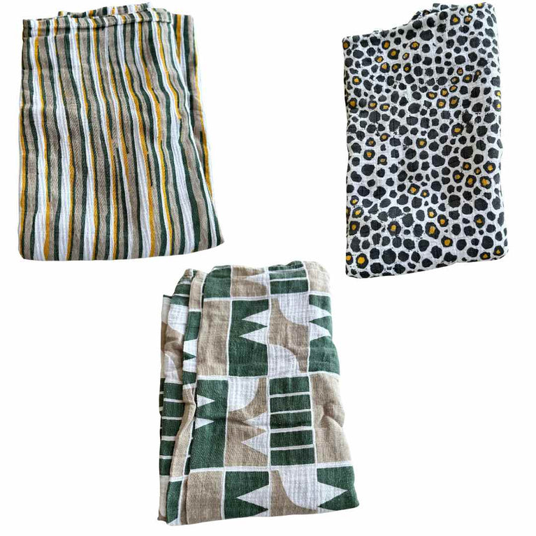 Crate&kids Organic Swaddle Gift Set (3 Pack) - Jane Goodall