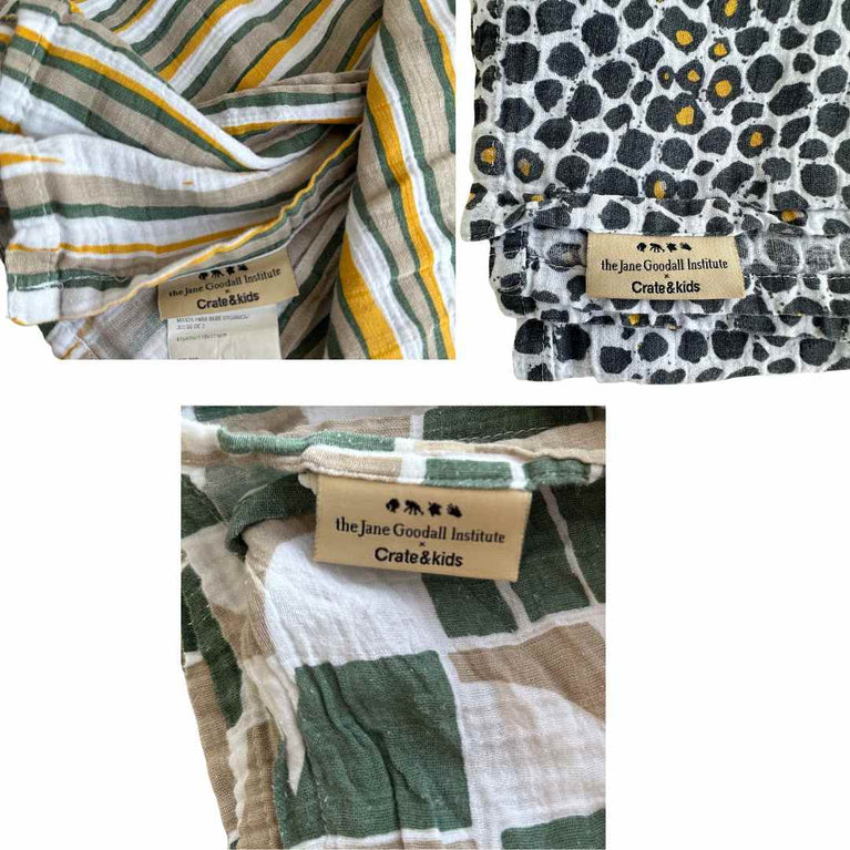 Crate&kids Organic Swaddle Gift Set (3 Pack) - Jane Goodall
