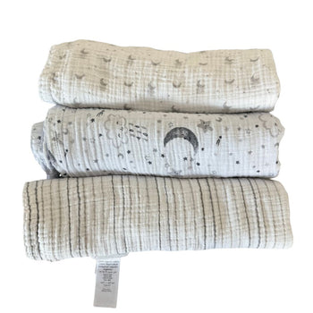 Pottery Barn Kids Organic Cotton Muslin Skye Swaddle Set - Pack of 3
