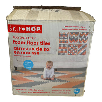 SkipHop - Playspot Geo Floor Tiles -Peach/Grey