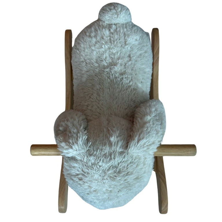 Pottery Barn Sherpa Bunny Plush Wooden Rocker