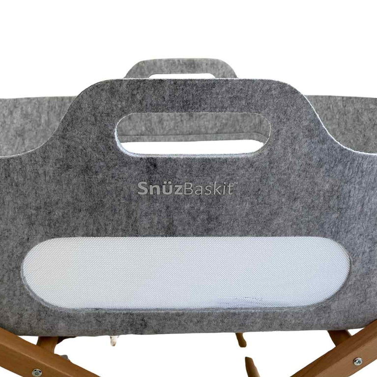 Snuz Baskit Moses Basket w/ Mattress & Stand Set - Dark Grey