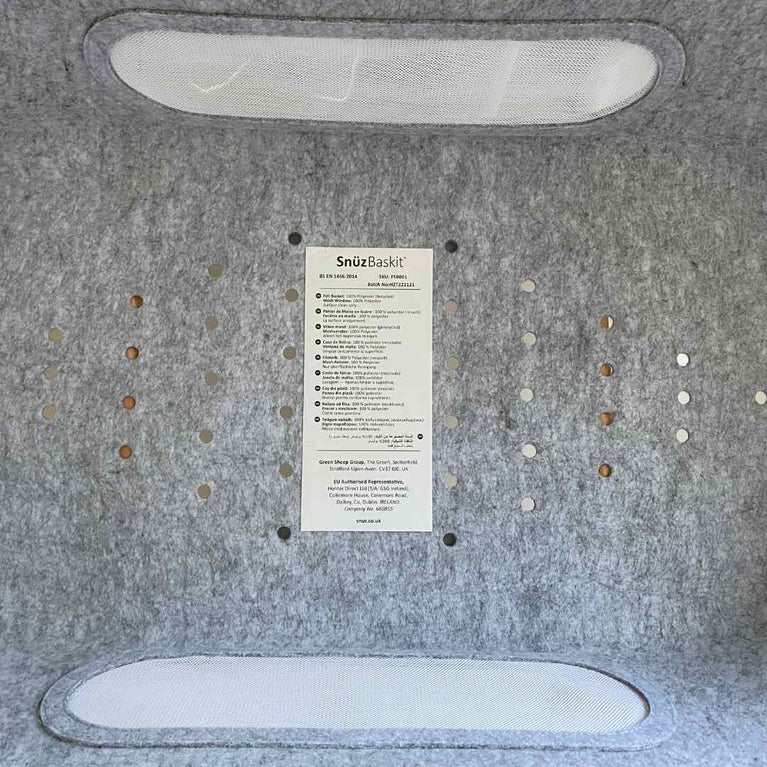 Snuz Baskit Moses Basket w/ Mattress & Stand Set - Dark Grey