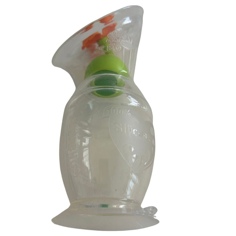 Haakaa Silicone Breast Pump 150ml with Flower Stopper (Orange)