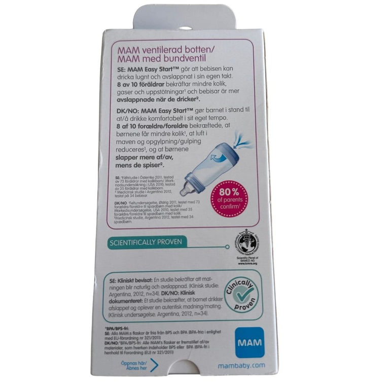 Mam Easy Start Anti-Colic Baby Bottle 160 ml (0 Months+) - Grey
