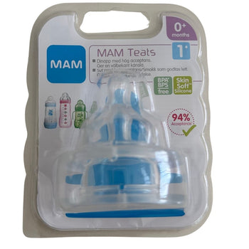 Mam Teats Size 1 Slow Flow SkinSoft Silicone - 0 months+ (Pack of 2)