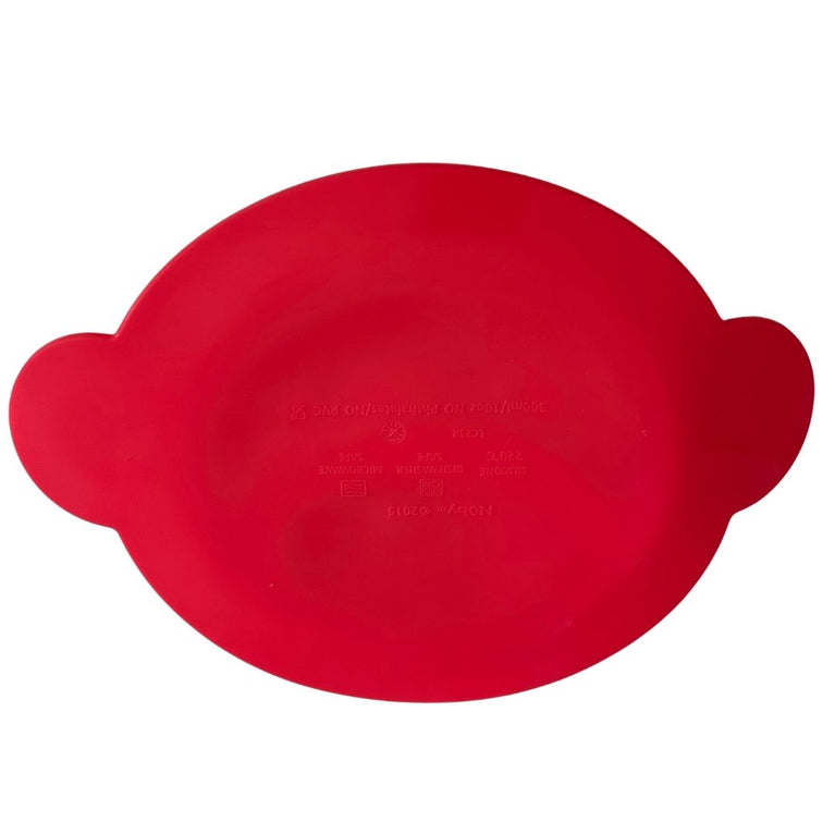 Nuby Non-Slip/Absorbent Silicone Learning Plate - Monkey Red