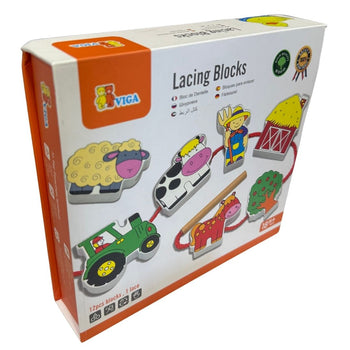 VIGA Lacing Blocks Set - Farm