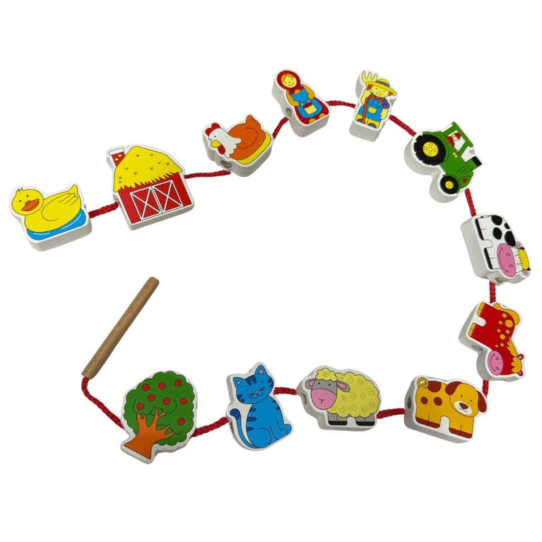 VIGA Lacing Blocks Set - Farm