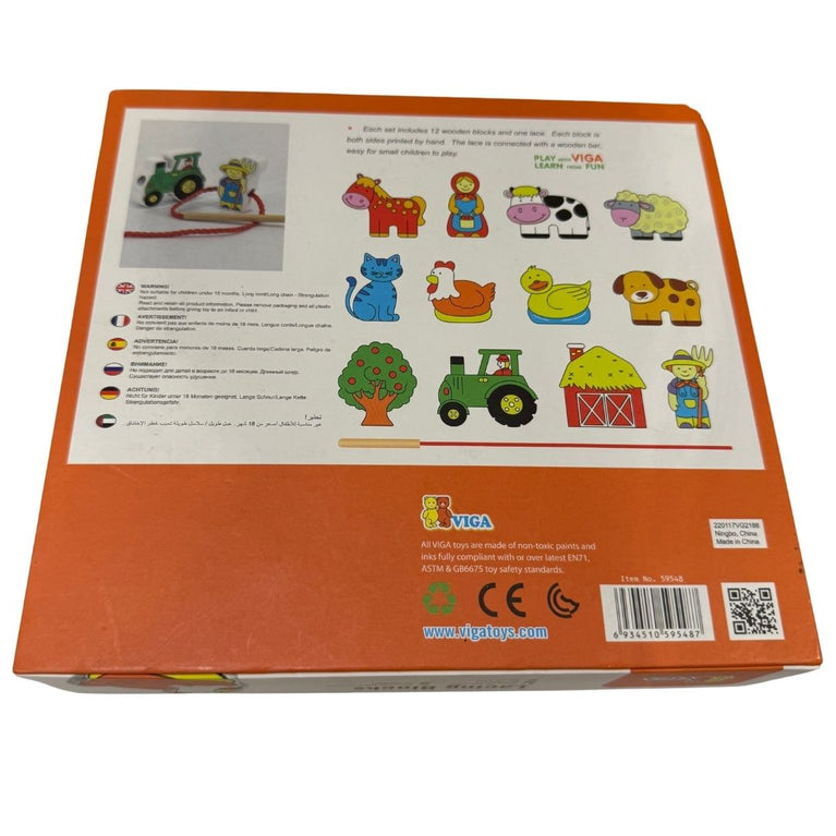 VIGA Lacing Blocks Set - Farm