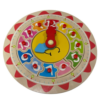Wooden Educational Shape Sorting Clock Toy with Numbers