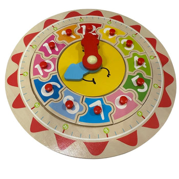 Wooden Educational Shape Sorting Clock Toy with Numbers