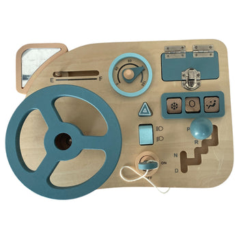 Montessori Toy Steering Wheel Busy Board Wooden Sensory Activity Board