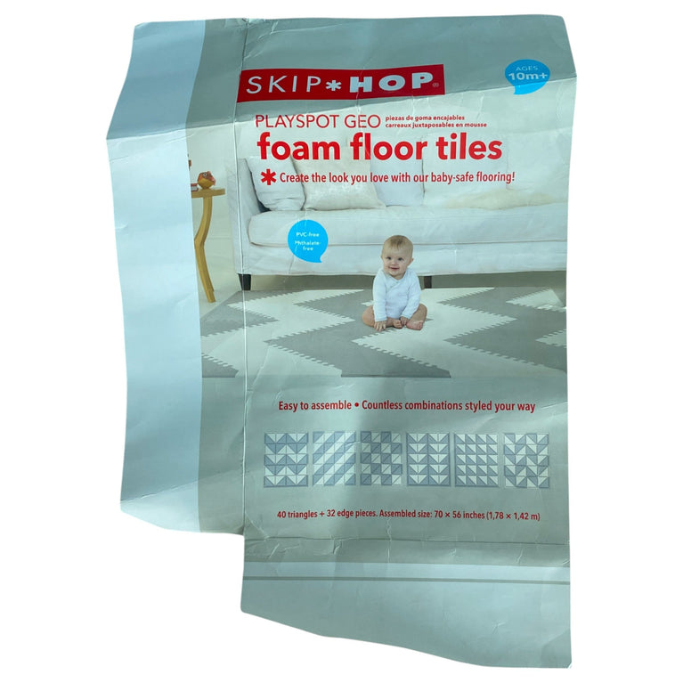 SkipHop Playspot Geo Floor Tiles - Grey/White