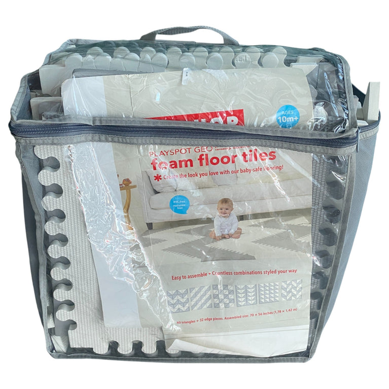 SkipHop Playspot Geo Floor Tiles - Grey/White