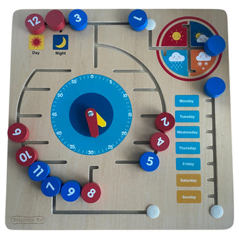 Wooden Toys Educational Board Time Puzzle