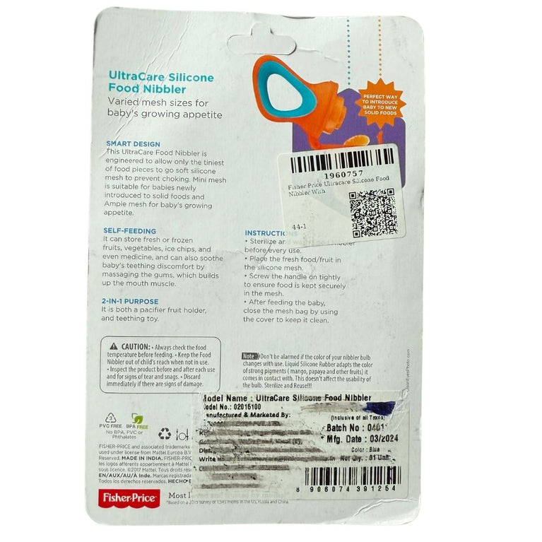Fisher-Price UltraCare Silicone Food Nibbler with extra Mesh - Blue