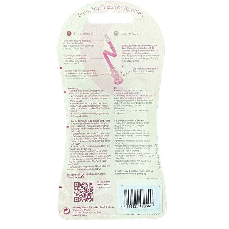 NIP Soother Band With Hook - Grey
