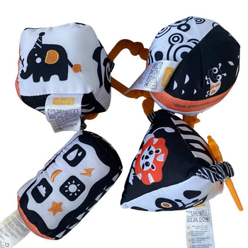 Tumama Hanging High Contrast Rattle Set for Newborns (4 Pack)