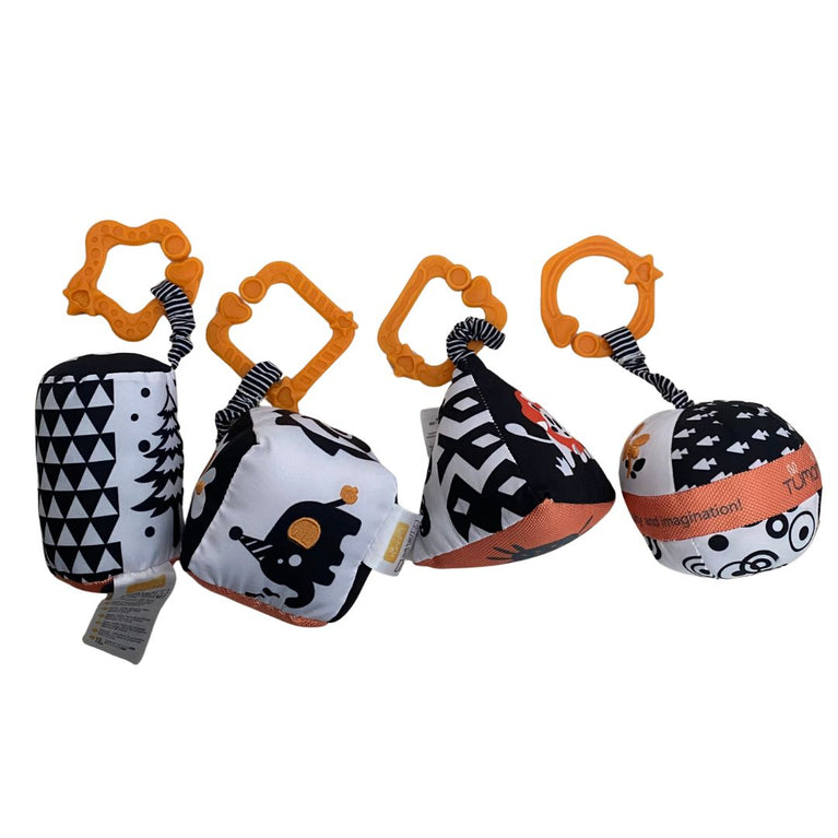 Tumama Hanging High Contrast Rattle Set for Newborns (4 Pack)