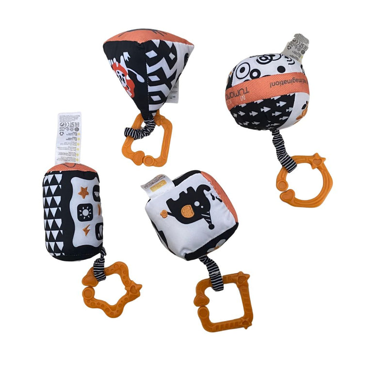 Tumama Hanging High Contrast Rattle Set for Newborns (4 Pack)