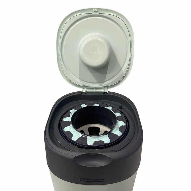 Tommee Tippee Twist & Click Advanced Nappy Disposal Bin - Mint Green & Grey