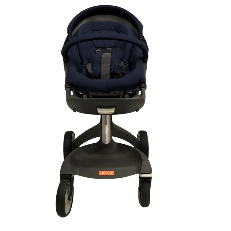 Stokke Xplory Travel System Bundle (Stroller+Bassinet+Car Seat+Carry Bags)- Navy Blue (2016)