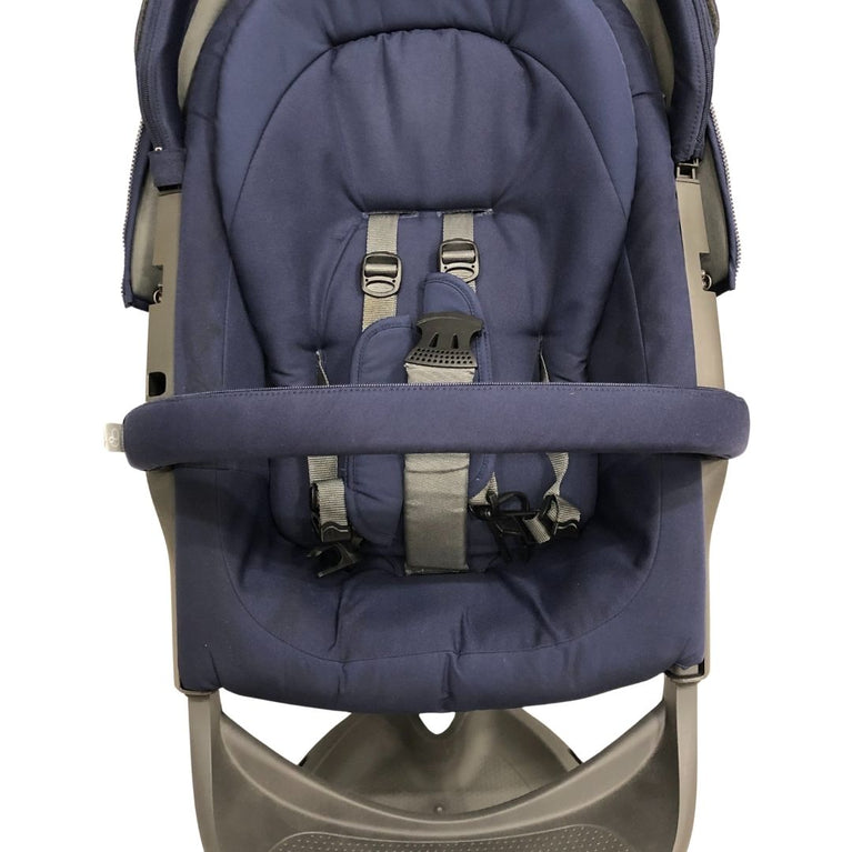Stokke Xplory Travel System Bundle (Stroller+Bassinet+Car Seat+Carry Bags)- Navy Blue (2016)