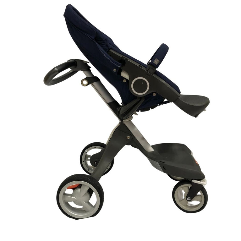 Stokke Xplory Travel System Bundle (Stroller+Bassinet+Car Seat+Carry Bags)- Navy Blue (2016)