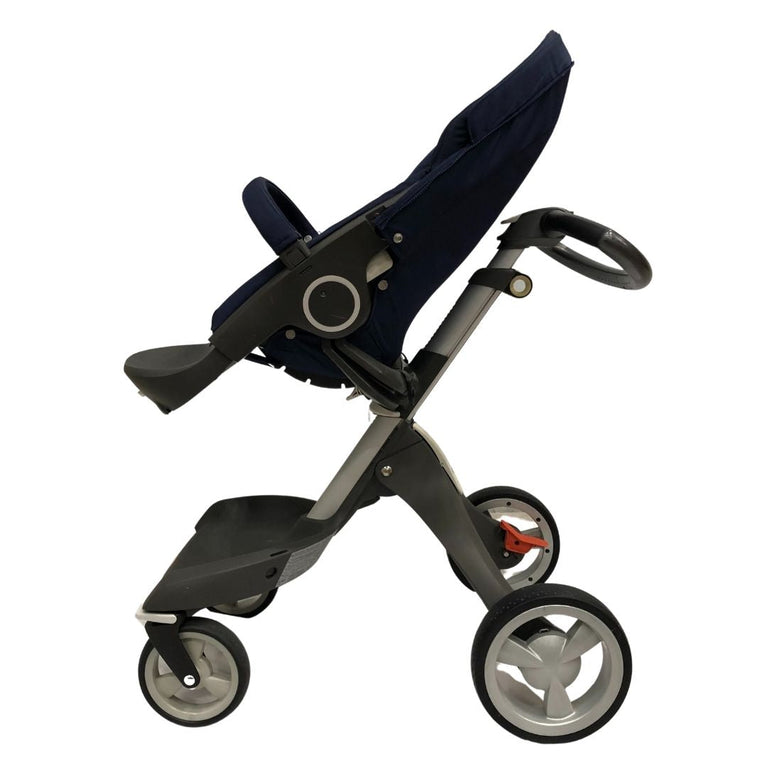 Stokke Xplory Travel System Bundle (Stroller+Bassinet+Car Seat+Carry Bags)- Navy Blue (2016)