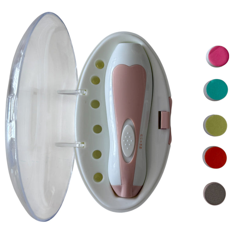 Haakaa Baby Nail Trimmer Electric Safe Clippers File Kit Manicure Set - Pink