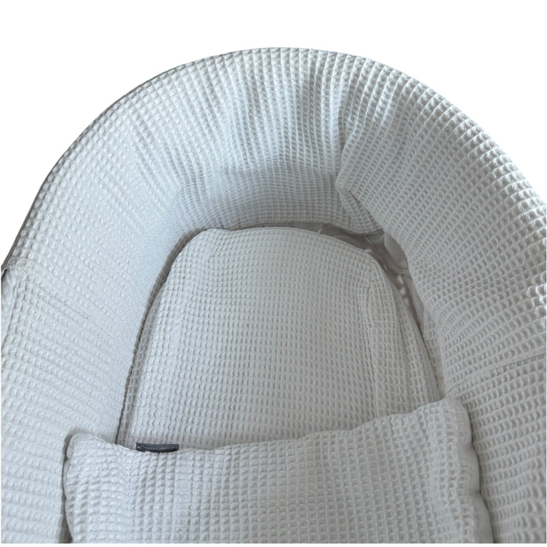 Kinder Valley Pram Moses Basket with Stand - White Waffle