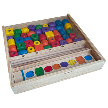 Melissa & Doug Wooden Bead Sequencing Set