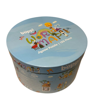 Boppi 150 Piece Round Jigsaw Puzzle - World Map