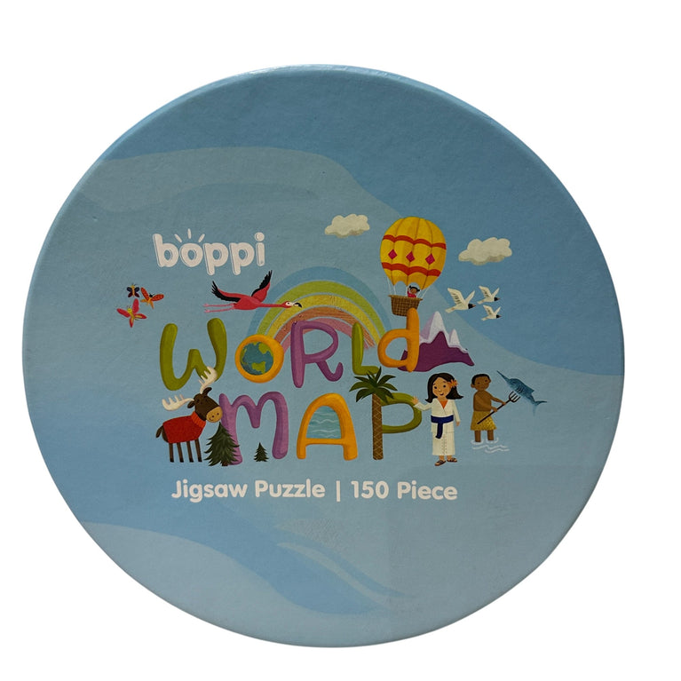 Boppi 150 Piece Round Jigsaw Puzzle - World Map