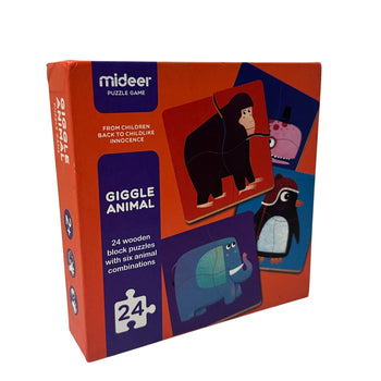 Mideer 6 Happy Animal Wooden Puzzles - 24pcs