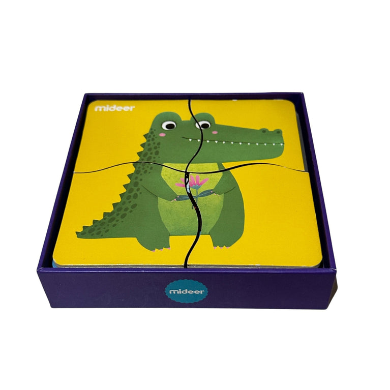 Mideer 6 Happy Animal Wooden Puzzles - 24pcs