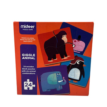 Mideer 6 Happy Animal Wooden Puzzles - 24pcs