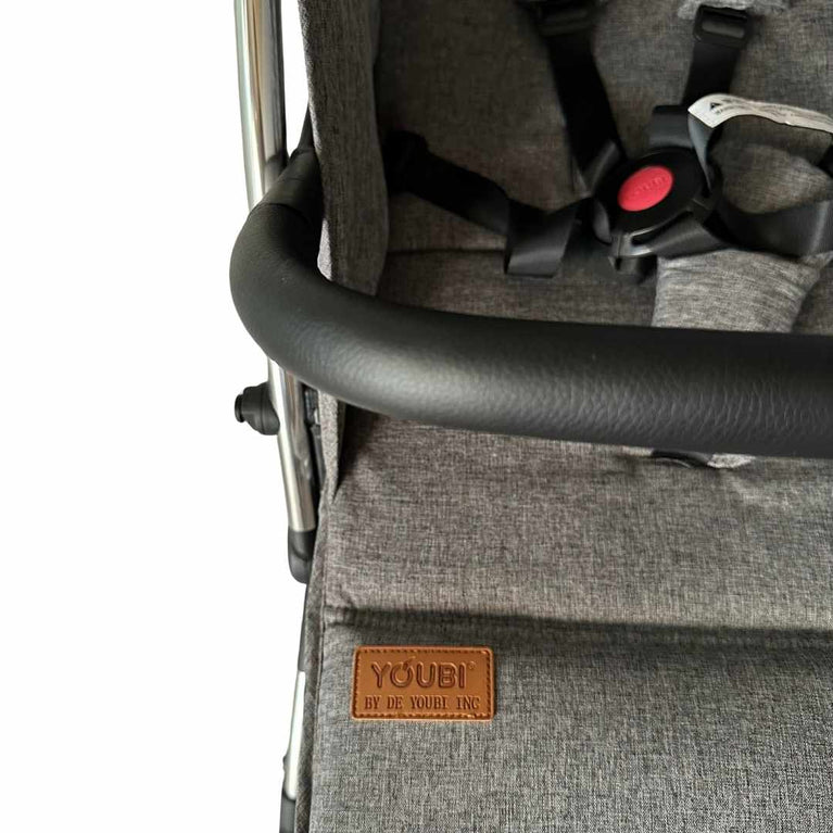 Youbi-Toddler-German-Travel-Light-Stroller-Grey-with-New-Born-Attachment-9