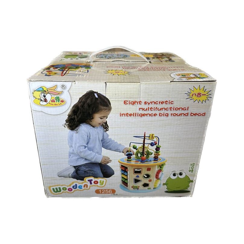 Eight-Syncretic-Multifunctional-Intelligence-Big-Round-Bead-Wooden-Educational-Toy-Image 3
