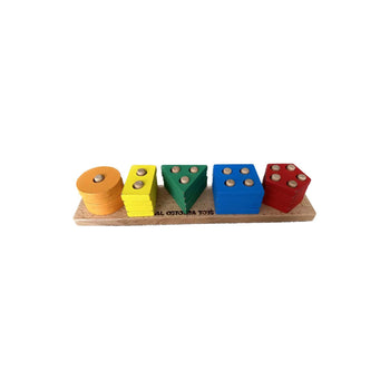 Al-Ostoura-Toys-Wooden-Sorting-Stacking-Shape-Educational-Toy-Image 2