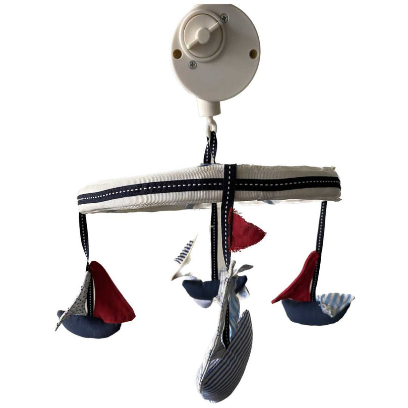 Pottery-Barn-Musical-Crib-Nursery-Mobile-(Sailboats)-+-Beech-Wood-Mobile-Arm-2