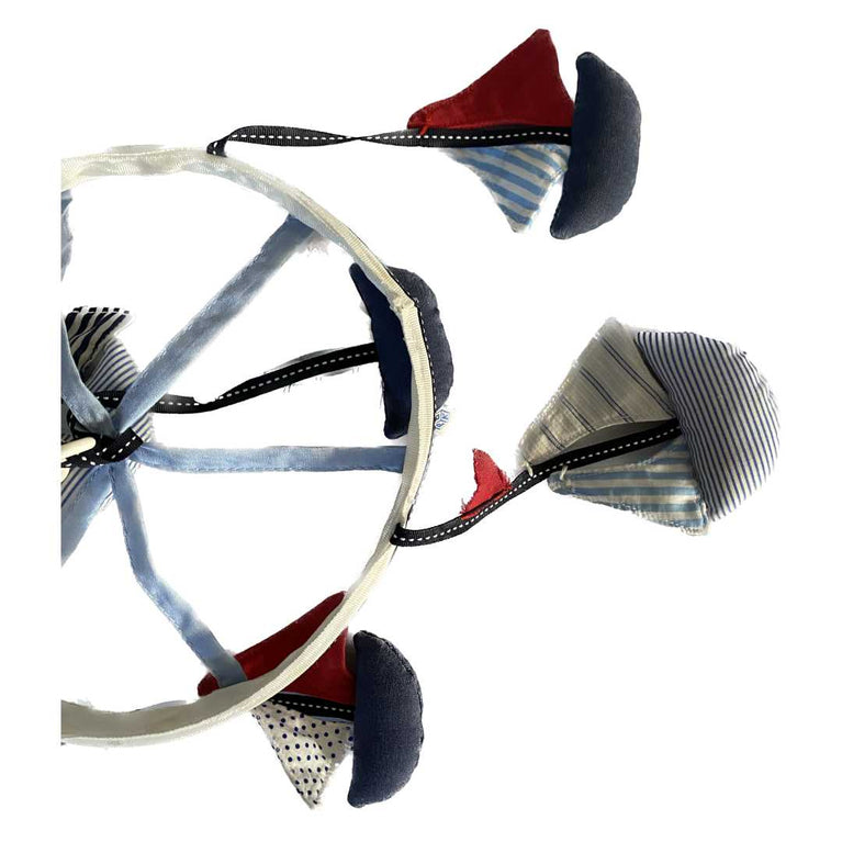 Pottery-Barn-Musical-Crib-Nursery-Mobile-(Sailboats)-+-Beech-Wood-Mobile-Arm-3